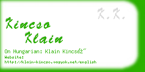 kincso klain business card